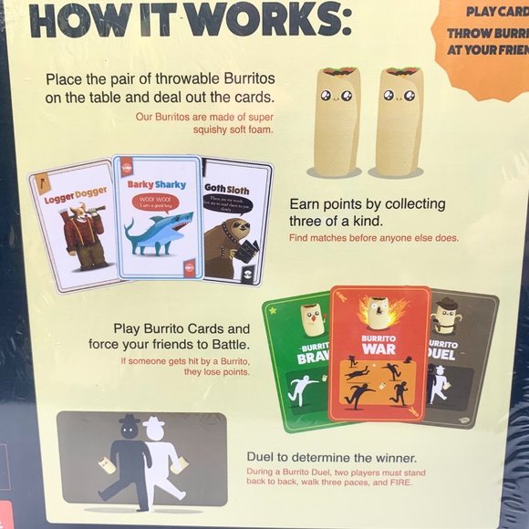 Throw Throw Burrito Dodgeball Card Game Exploding Kittens Factory Sealed Box New - Picture 7 of 10